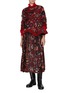 Figure View - Click To Enlarge - SACAI - Floral Jacquard Draped Wool Knit Top