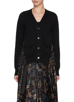 Main View - Click To Enlarge - SACAI - Floral Print Cotton Cardigan