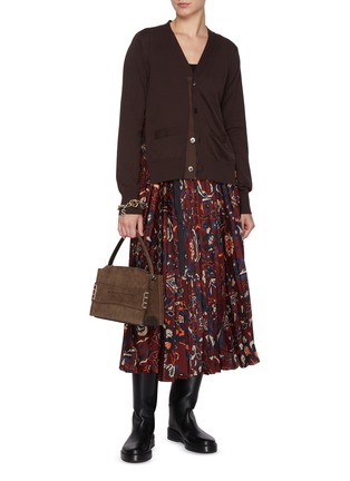 Figure View - Click To Enlarge - SACAI - Floral Print Cotton Cardigan