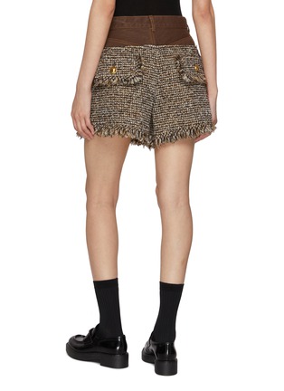 Back View - Click To Enlarge - SACAI - Hybrid Tweed Wash Wash Denim Shorts