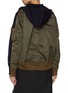 Back View - Click To Enlarge - SACAI - Hybrid Sponge Sweat Zip Up Hoodie