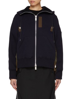 SACAI | Hybrid Sponge Sweat Zip Up Hoodie | Women | Lane Crawford