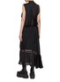 Back View - Click To Enlarge - SACAI - Flap Pocket Sheer Panel Suiting Dress