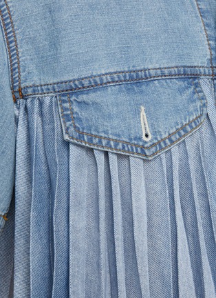  - SACAI - Pleated Light Wash Denim Shirt