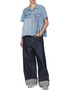 Figure View - Click To Enlarge - SACAI - Pleated Light Wash Denim Shirt