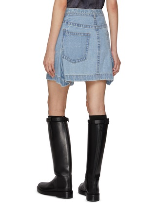 Back View - Click To Enlarge - SACAI - Belted Light Wash Denim Mini Skirt