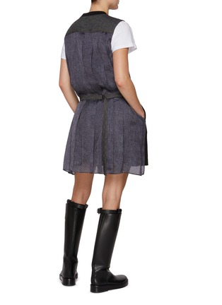 Figure View - Click To Enlarge - SACAI - Hybrid Denim Pleated Back Cotton Dress