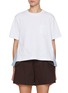 Main View - Click To Enlarge - SACAI - Hybrid Light Wash Denim T-Shirt