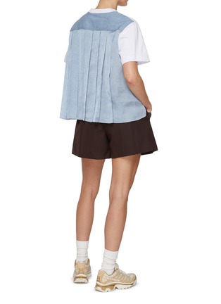 Figure View - Click To Enlarge - SACAI - Hybrid Light Wash Denim T-Shirt
