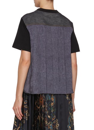 Back View - Click To Enlarge - SACAI - Hybrid Light Wash Denim T-Shirt