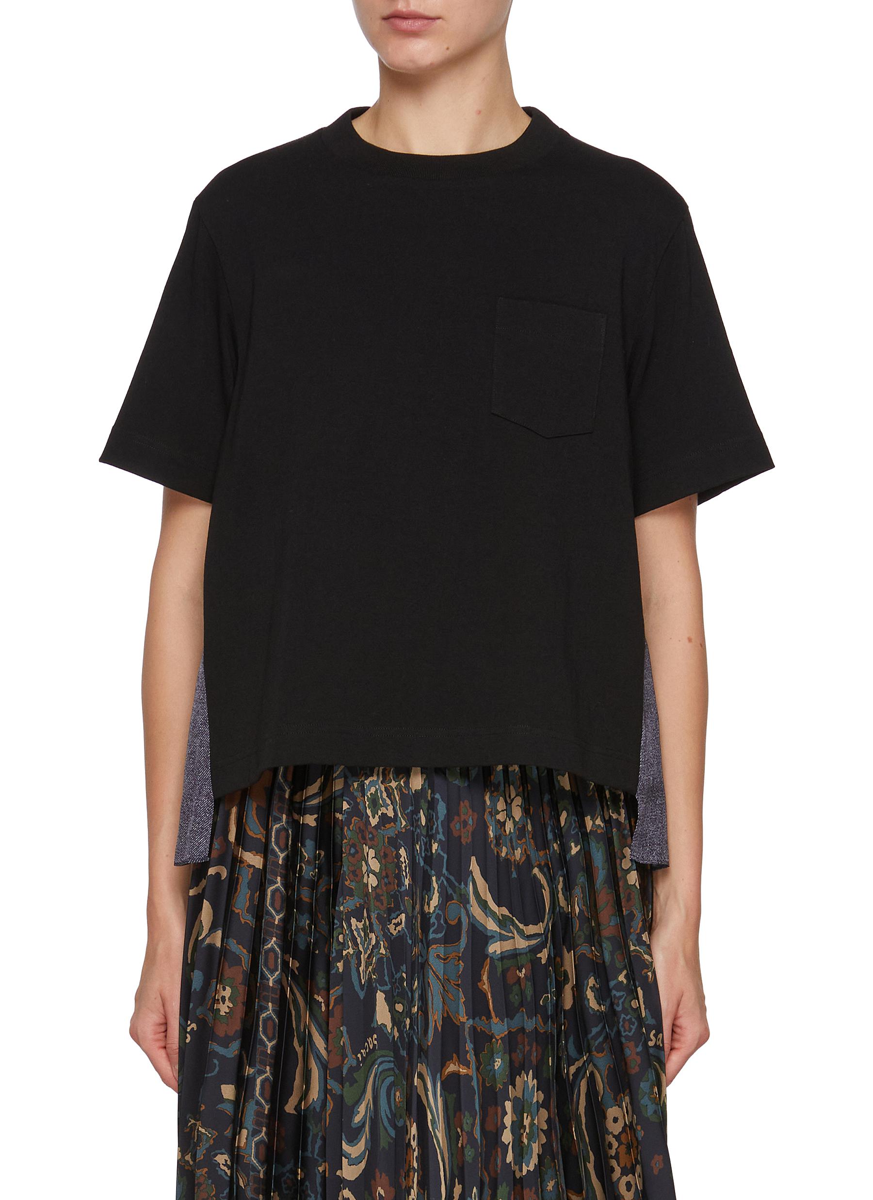 SACAI | Hybrid Light Wash Denim T-Shirt | Women | Lane Crawford