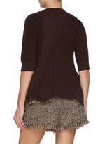 SACAI | Contrast Cable Knit Sweater | Women | Lane Crawford