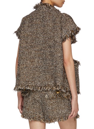 Back View - Click To Enlarge - SACAI - Frayed Tweed Jacket