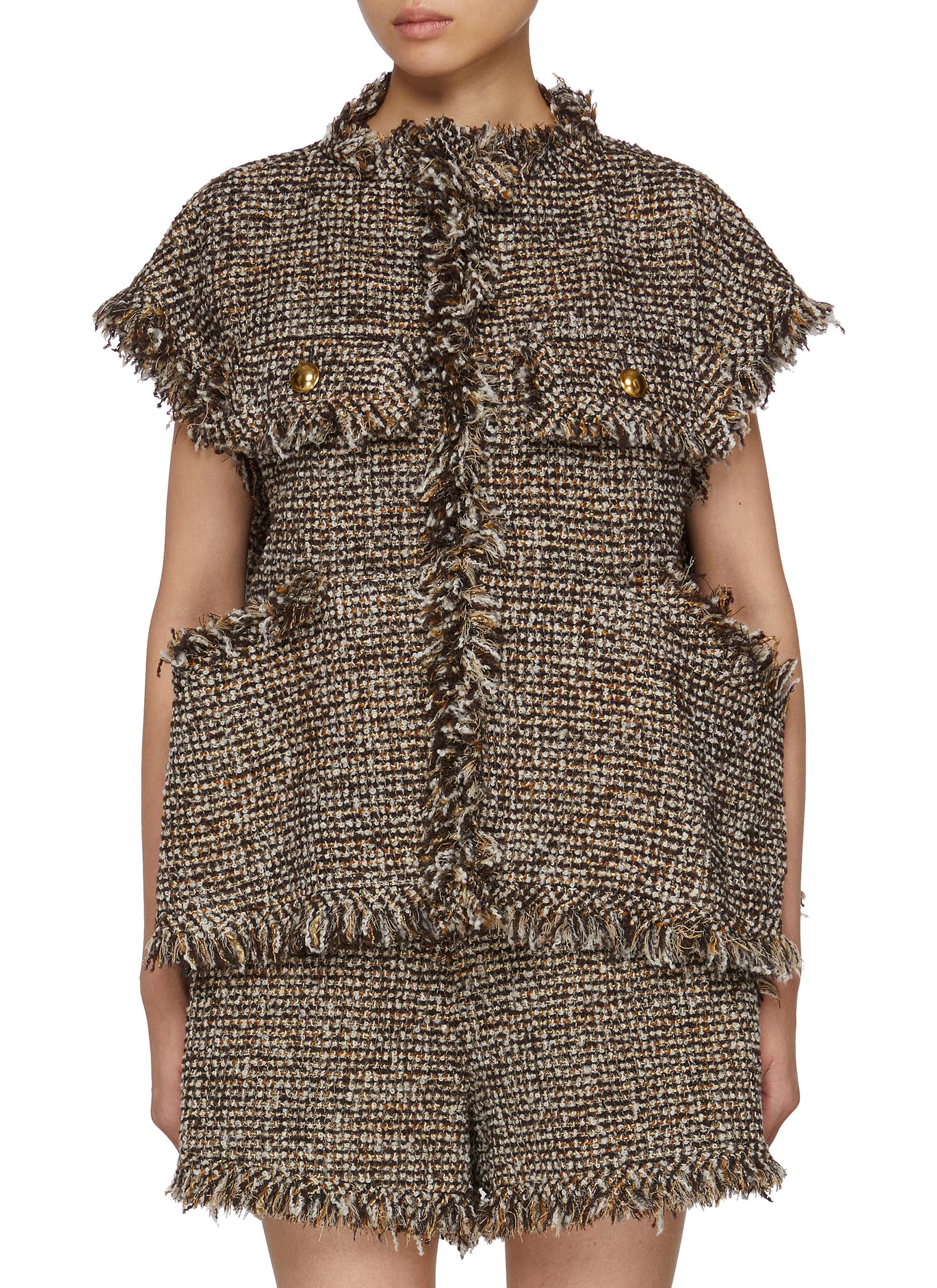 【sacai】Frayed Tweed Jacket SACAI | Frayed Tweed Jacket | Women | Lane Crawford