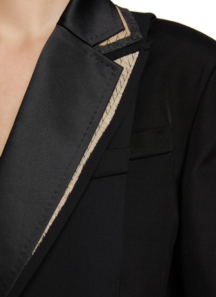  - SACAI - Contrast Lapel Double Breasted Cotton Blazer