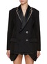 Main View - Click To Enlarge - SACAI - Contrast Lapel Double Breasted Cotton Blazer