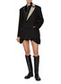 Figure View - Click To Enlarge - SACAI - Contrast Lapel Double Breasted Cotton Blazer