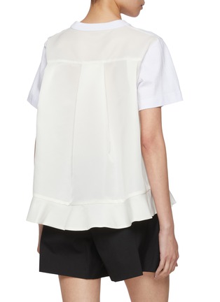 Back View - Click To Enlarge - SACAI - Hybrid Cotton T-Shirt