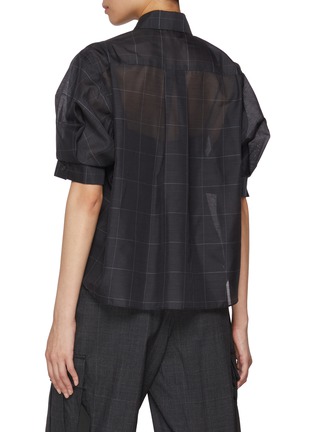 Back View - Click To Enlarge - SACAI - Sheer Glen Check Shirt
