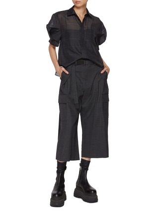 Figure View - Click To Enlarge - SACAI - Sheer Glen Check Shirt