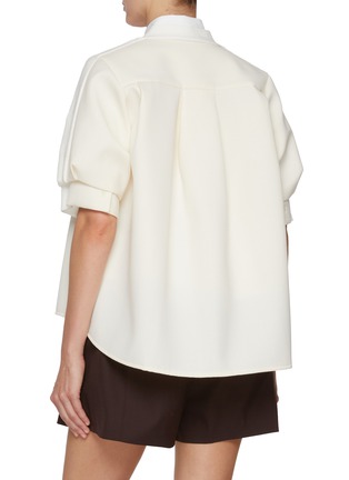 Back View - Click To Enlarge - SACAI - Hybrid Suiting Mix Knit Cardigan
