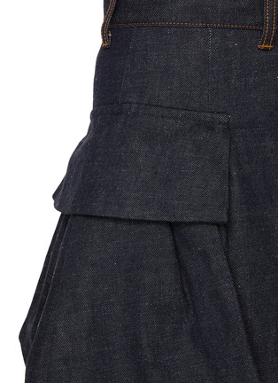  - SACAI - Bubble Hem Dark Wash Denim Shorts