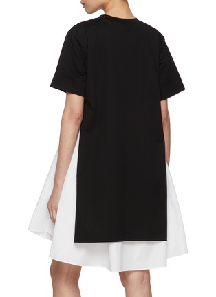 Back View - Click To Enlarge - SACAI - Hybrid Shirt Interior Cotton T-Shirt Dress