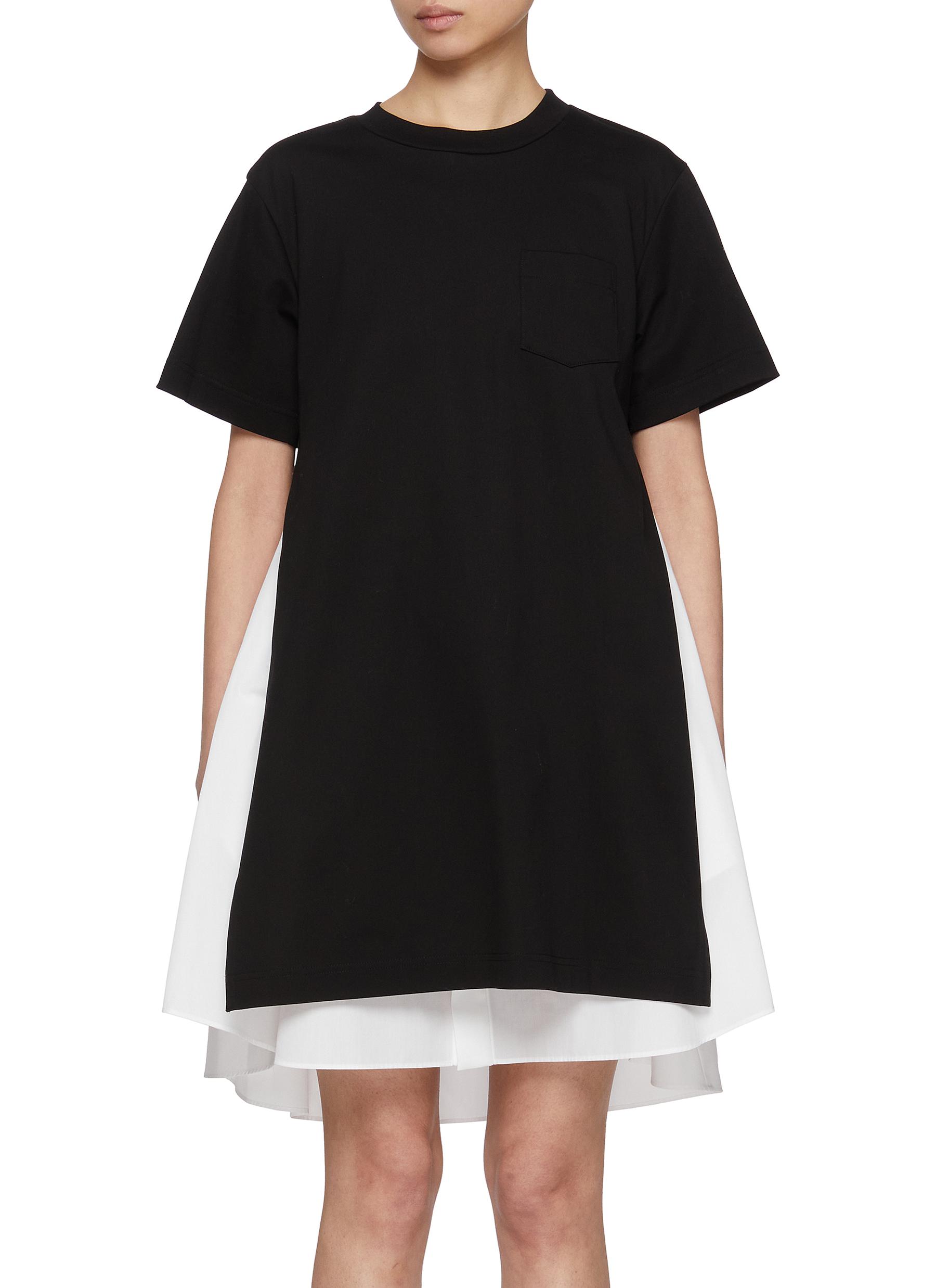 【sacai】Hybrid Shirt Dress SACAI | Hybrid Shirt Interior Cotton T-Shirt Dress | Women