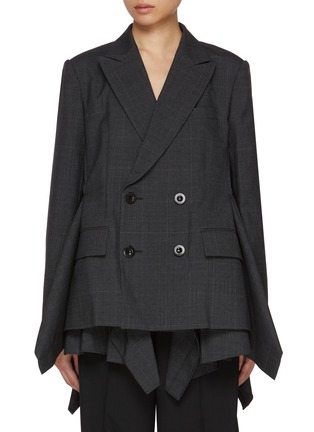 Main View - Click To Enlarge - SACAI - Glen Check Double Breasted Wool Blazer