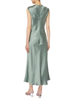 Back View - Click To Enlarge - VINCE - Crewneck Cap Sleeve Slip Dress