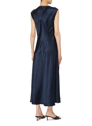 Back View - Click To Enlarge - VINCE - Crewneck Cap Sleeve Slip Dress