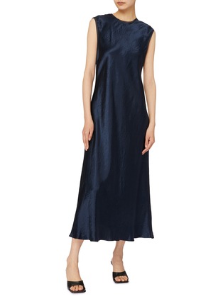 Figure View - Click To Enlarge - VINCE - Crewneck Cap Sleeve Slip Dress