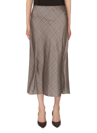 Main View - Click To Enlarge - VINCE - Shaped Hem Plaid Midi Skirt