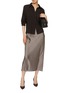Figure View - Click To Enlarge - VINCE - Shaped Hem Plaid Midi Skirt