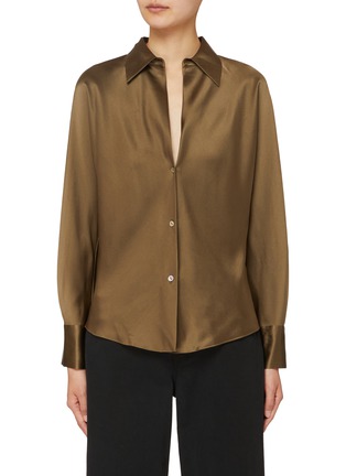 Main View - Click To Enlarge - VINCE - Bias Cut Long Sleeve Blouse