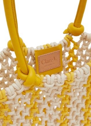 Detail View - Click To Enlarge - CLARE V - Sandy Cotton Leather Tote Bag