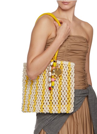 Figure View - Click To Enlarge - CLARE V - Beaded Key Chain