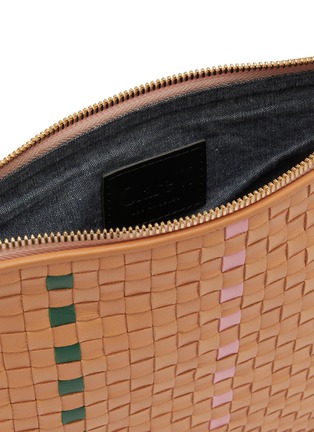 Detail View - Click To Enlarge - CLARE V - Woven Leather Flat Clutch Bag With Tabs