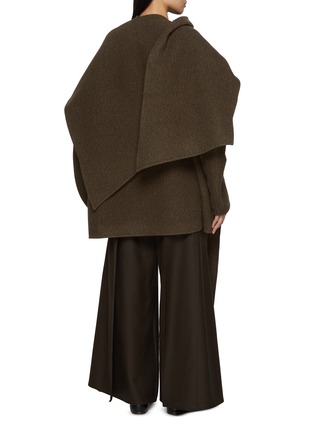 Back View - Click To Enlarge - RUOHAN - Mauke Cape & Cocoon Wool Jacket