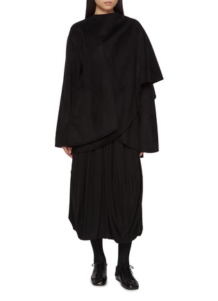 Main View - Click To Enlarge - RUOHAN - Mira Scarf Draped Cashmere Coat