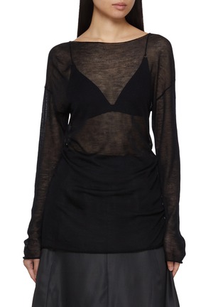 Main View - Click To Enlarge - RUOHAN - Alba Sheer Cashmere Top