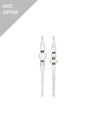 Main View - Click To Enlarge - SHISHI - Glitter Glass Drop Ornament — Set Of 2