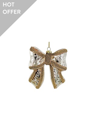 Main View - Click To Enlarge - SHISHI - Beaded Bow Glass Ornament