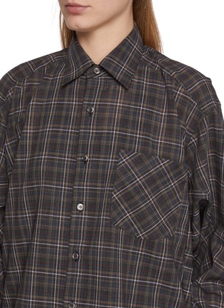  - BEAUTIFUL PEOPLE - Double End Sheer Chequered Wool Tuxedo Shirt