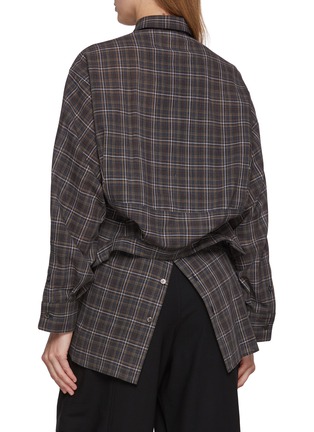 Back View - Click To Enlarge - BEAUTIFUL PEOPLE - Double End Sheer Chequered Wool Tuxedo Shirt