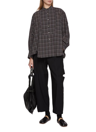 Figure View - Click To Enlarge - BEAUTIFUL PEOPLE - Double End Sheer Chequered Wool Tuxedo Shirt