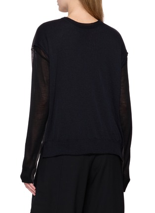 Back View - Click To Enlarge - BEAUTIFUL PEOPLE - Sheer Sleeve Wool Knit Top