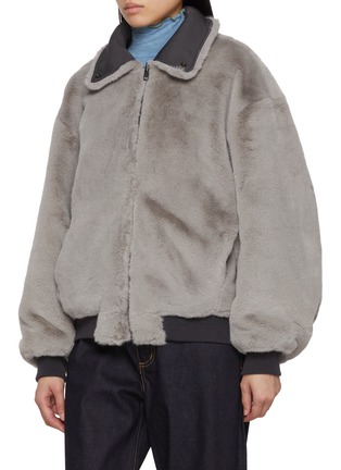 Detail View - Click To Enlarge - BEAUTIFUL PEOPLE - Reversible Fur Taffeta MA-1 Jacket