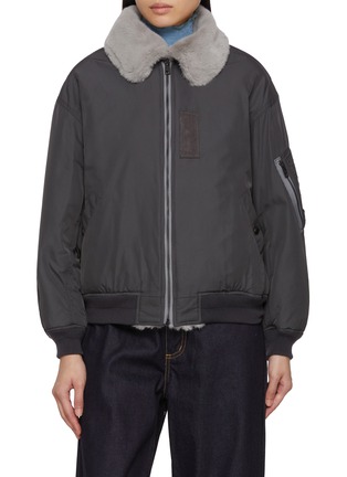 Main View - Click To Enlarge - BEAUTIFUL PEOPLE - Reversible Fur Taffeta MA-1 Jacket
