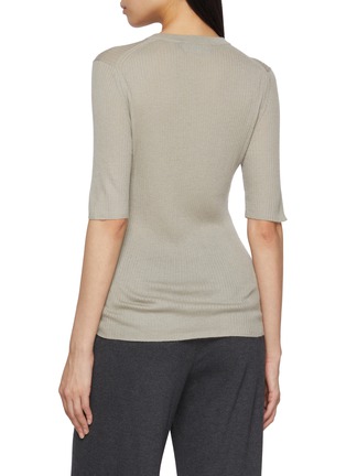 Back View - Click To Enlarge - ARCH4 - Belsize Short Sleeve Cashmere Knit Top